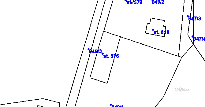 Parcela st. 576 v KÚ Staňkova Lhota, Katastrální mapa