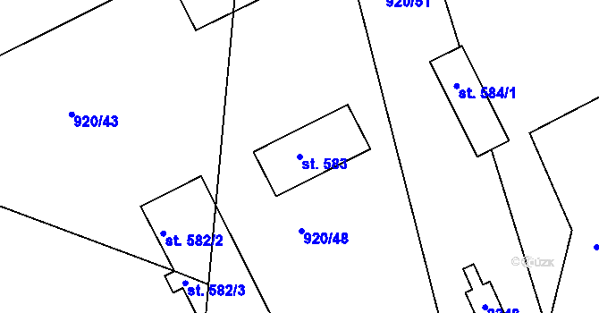 Parcela st. 583 v KÚ Staňkova Lhota, Katastrální mapa