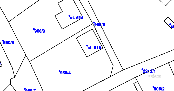 Parcela st. 615 v KÚ Staňkova Lhota, Katastrální mapa