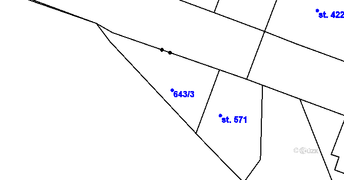 Parcela st. 643/3 v KÚ Staňkova Lhota, Katastrální mapa