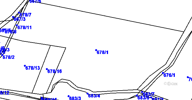 Parcela st. 678/1 v KÚ Staňkova Lhota, Katastrální mapa
