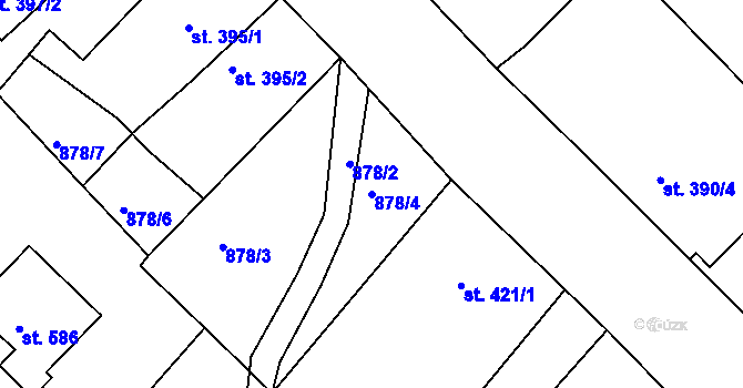 Parcela st. 878/4 v KÚ Staňkova Lhota, Katastrální mapa