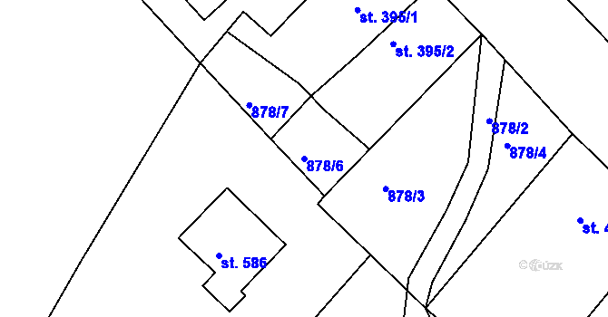 Parcela st. 878/6 v KÚ Staňkova Lhota, Katastrální mapa
