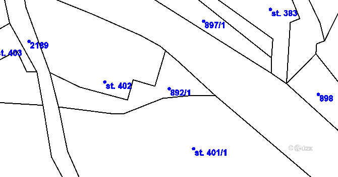 Parcela st. 892/1 v KÚ Staňkova Lhota, Katastrální mapa