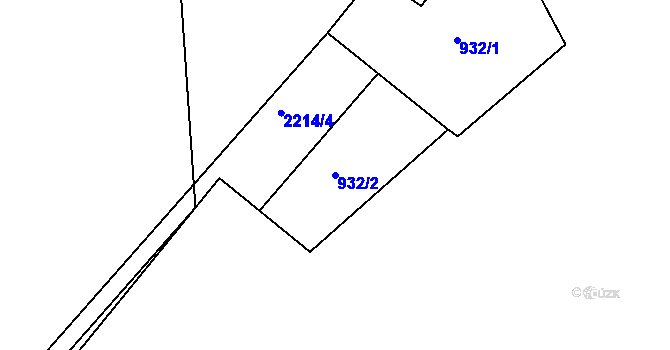 Parcela st. 932/2 v KÚ Staňkova Lhota, Katastrální mapa