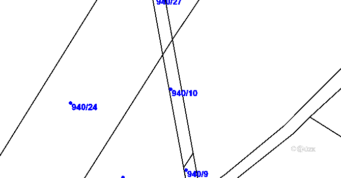 Parcela st. 940/10 v KÚ Staňkova Lhota, Katastrální mapa