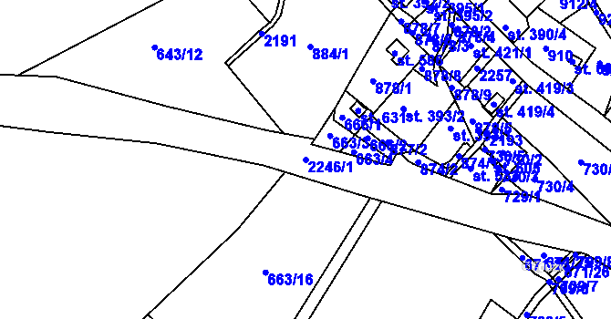 Parcela st. 2246/1 v KÚ Staňkova Lhota, Katastrální mapa