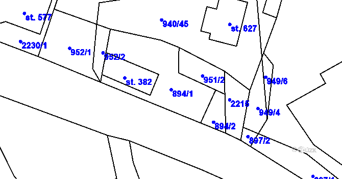Parcela st. 894/1 v KÚ Staňkova Lhota, Katastrální mapa