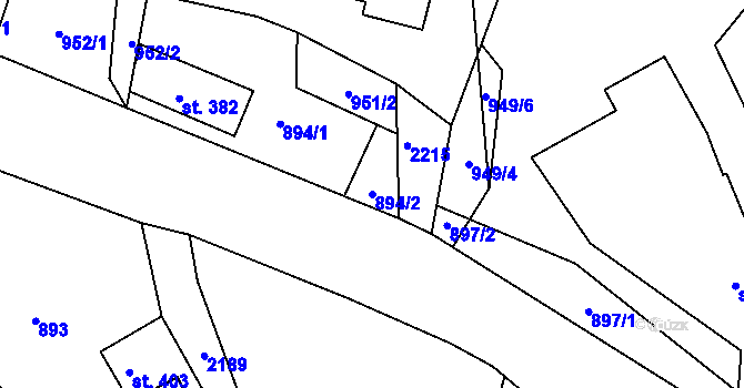 Parcela st. 894/2 v KÚ Staňkova Lhota, Katastrální mapa