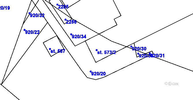 Parcela st. 573/2 v KÚ Staňkova Lhota, Katastrální mapa
