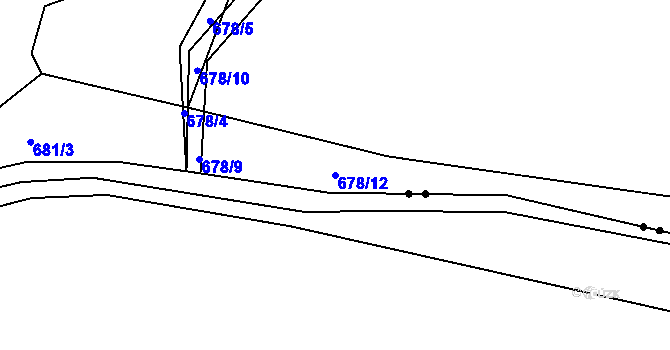 Parcela st. 678/12 v KÚ Staňkova Lhota, Katastrální mapa
