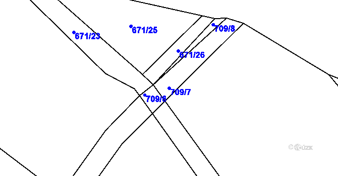 Parcela st. 709/7 v KÚ Staňkova Lhota, Katastrální mapa