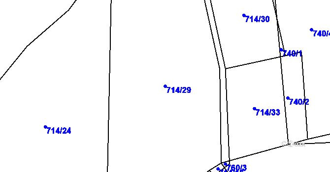 Parcela st. 714/29 v KÚ Staňkova Lhota, Katastrální mapa