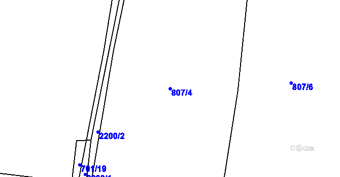 Parcela st. 807/4 v KÚ Staňkova Lhota, Katastrální mapa