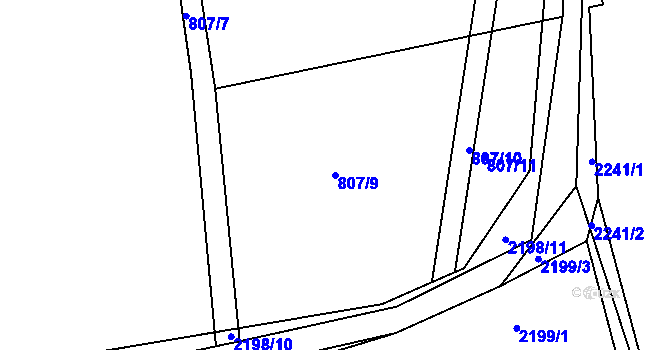 Parcela st. 807/9 v KÚ Staňkova Lhota, Katastrální mapa