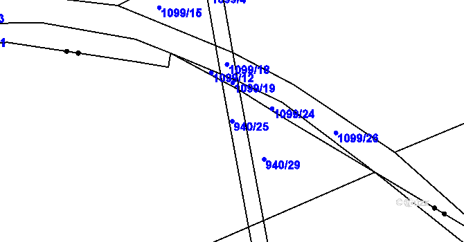 Parcela st. 940/25 v KÚ Staňkova Lhota, Katastrální mapa