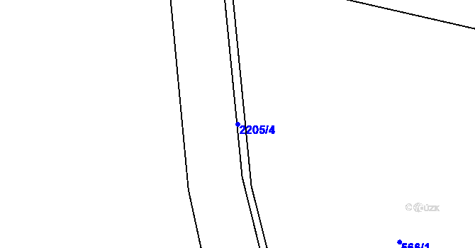 Parcela st. 2205/4 v KÚ Staňkova Lhota, Katastrální mapa