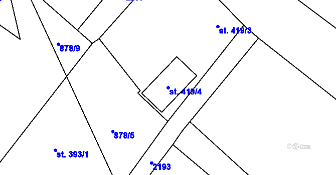 Parcela st. 419/4 v KÚ Staňkova Lhota, Katastrální mapa