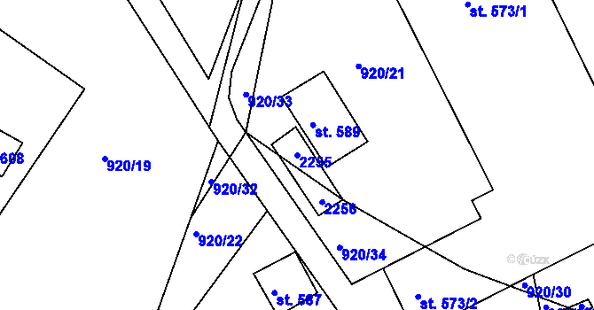 Parcela st. 2255 v KÚ Staňkova Lhota, Katastrální mapa