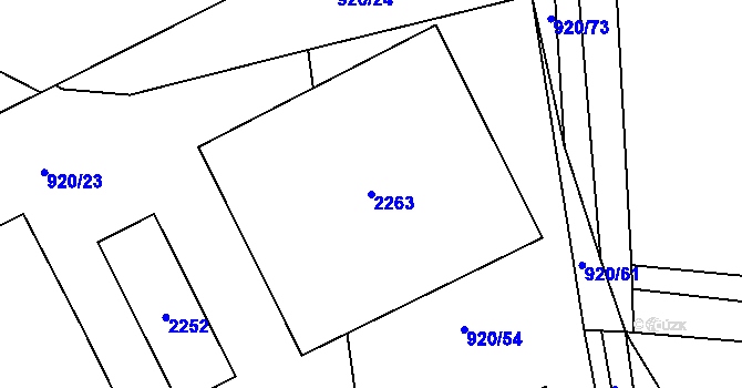 Parcela st. 2263 v KÚ Staňkova Lhota, Katastrální mapa