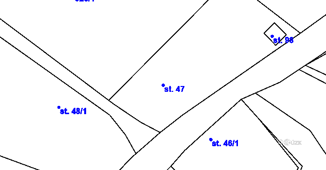 Parcela st. 47 v KÚ Stéblovice, Katastrální mapa