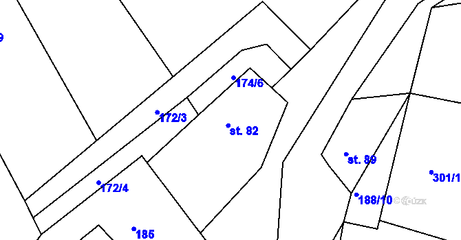 Parcela st. 82 v KÚ Stéblovice, Katastrální mapa