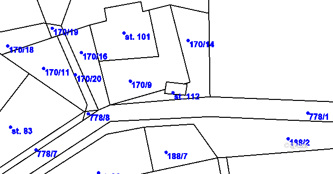 Parcela st. 113 v KÚ Stéblovice, Katastrální mapa