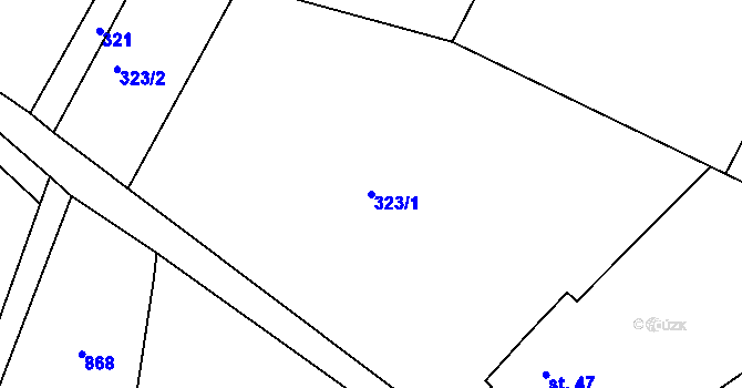 Parcela st. 323/1 v KÚ Stéblovice, Katastrální mapa
