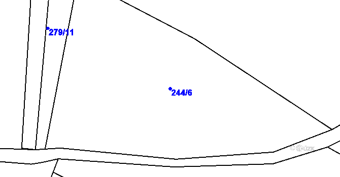 Parcela st. 244/6 v KÚ Stéblovice, Katastrální mapa
