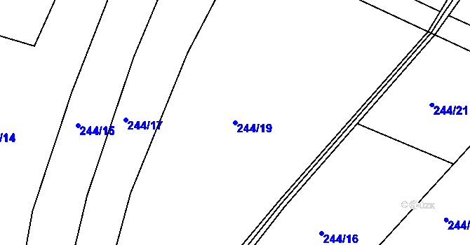 Parcela st. 244/19 v KÚ Stéblovice, Katastrální mapa