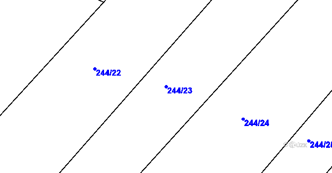 Parcela st. 244/23 v KÚ Stéblovice, Katastrální mapa