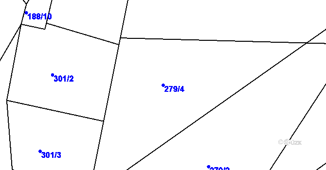 Parcela st. 279/4 v KÚ Stéblovice, Katastrální mapa