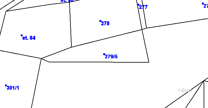 Parcela st. 279/5 v KÚ Stéblovice, Katastrální mapa