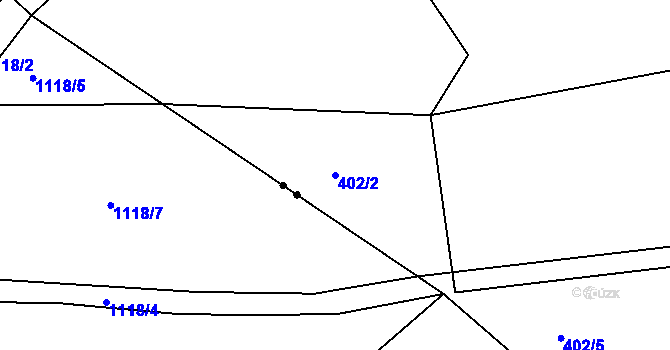 Parcela st. 402/2 v KÚ Stéblovice, Katastrální mapa