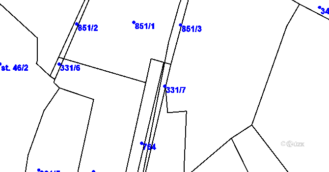 Parcela st. 331/7 v KÚ Stéblovice, Katastrální mapa