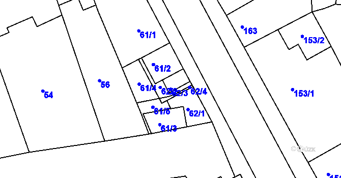 Parcela st. 62/3 v KÚ Sobotovice, Katastrální mapa