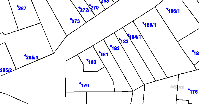Parcela st. 181 v KÚ Sobotovice, Katastrální mapa