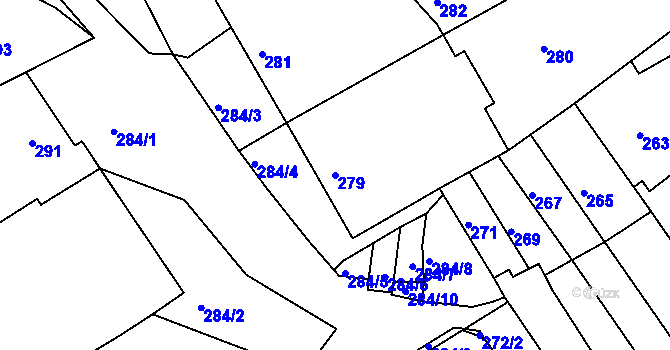 Parcela st. 279 v KÚ Sobotovice, Katastrální mapa