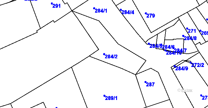 Parcela st. 284/2 v KÚ Sobotovice, Katastrální mapa