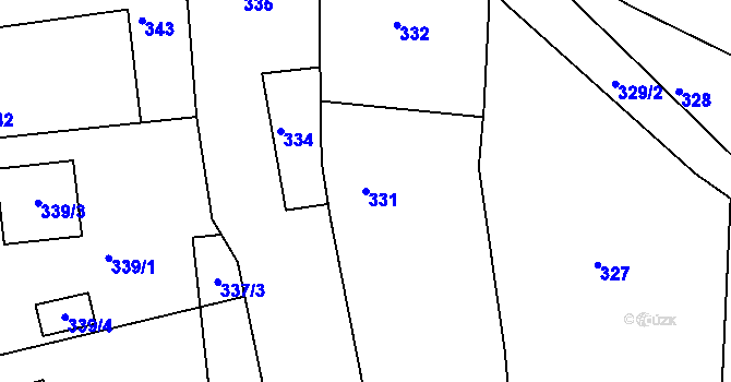 Parcela st. 331 v KÚ Sobotovice, Katastrální mapa