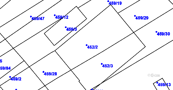 Parcela st. 452/2 v KÚ Sobotovice, Katastrální mapa