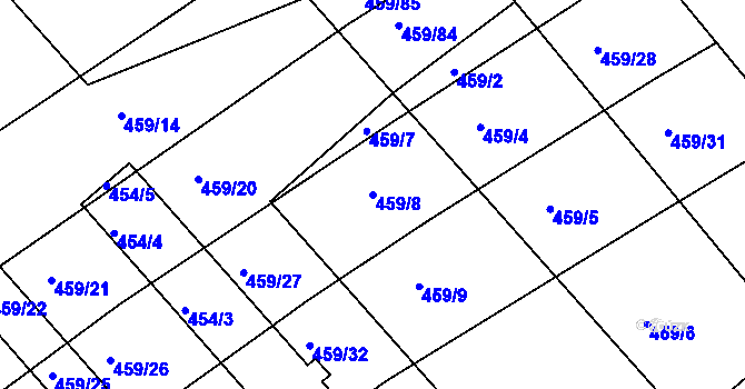 Parcela st. 459/8 v KÚ Sobotovice, Katastrální mapa
