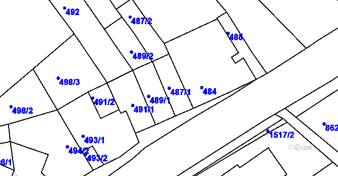 Parcela st. 487/1 v KÚ Sobotovice, Katastrální mapa