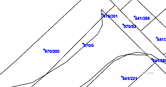 Parcela st. 970/5 v KÚ Sobotovice, Katastrální mapa