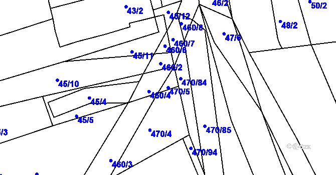 Parcela st. 470/5 v KÚ Sobotovice, Katastrální mapa