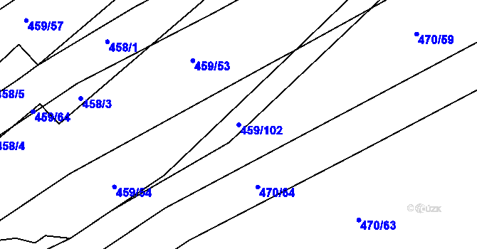 Parcela st. 459/102 v KÚ Sobotovice, Katastrální mapa