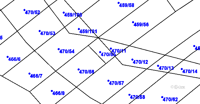 Parcela st. 470/55 v KÚ Sobotovice, Katastrální mapa