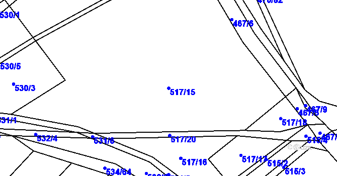 Parcela st. 517/15 v KÚ Sobotovice, Katastrální mapa