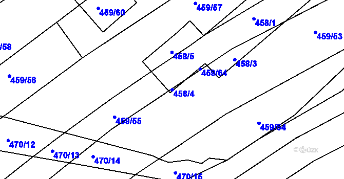 Parcela st. 458/4 v KÚ Sobotovice, Katastrální mapa