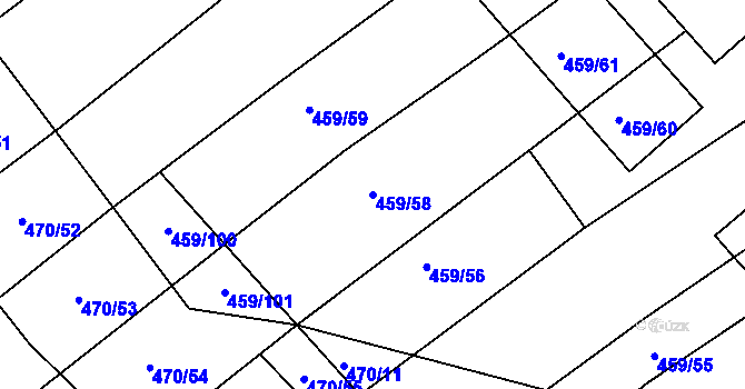 Parcela st. 459/58 v KÚ Sobotovice, Katastrální mapa